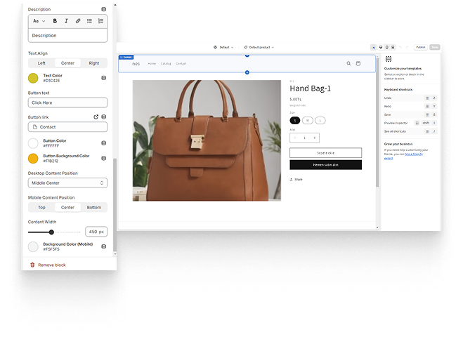 Customizable Sections